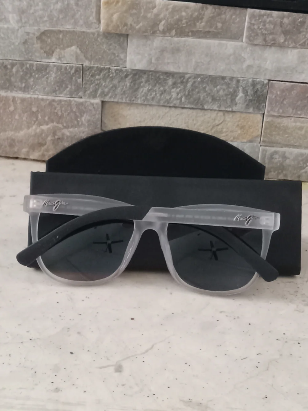 Maui Jim Men’s Polarized Sunglasses - Blue Lens, Frost White Frame